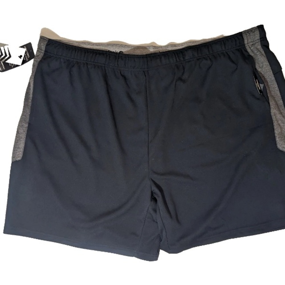 NEW Size 4XB Big Man Solaris Active Mesh Shorts 8" Inseam  Polyester Black